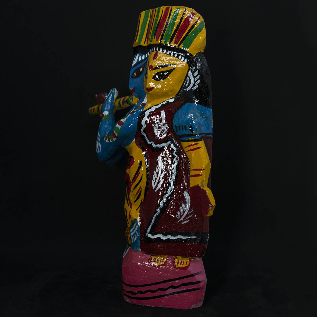 Handmade Radha Krishna Wooden Statue 